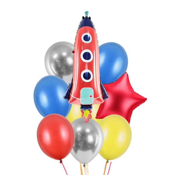 Balónkový set - Raketa Vesmírná party 9 ks