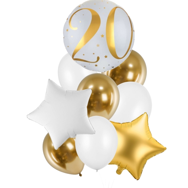 Levně Balónkový set - "20" zlatý