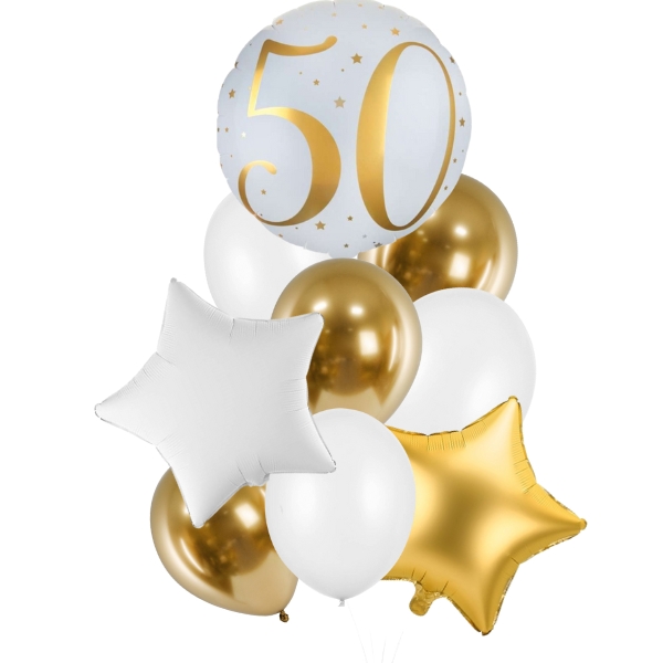 Levně Balónkový set - "50" zlatý