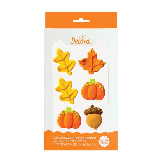 Cukrové dekorace na cupcakes Podzim 6 ks