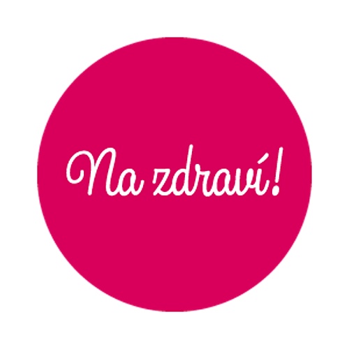 Dárková samolepka růžová Na zdraví