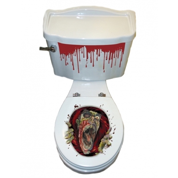 Dekorace Halloween na WC Zombie