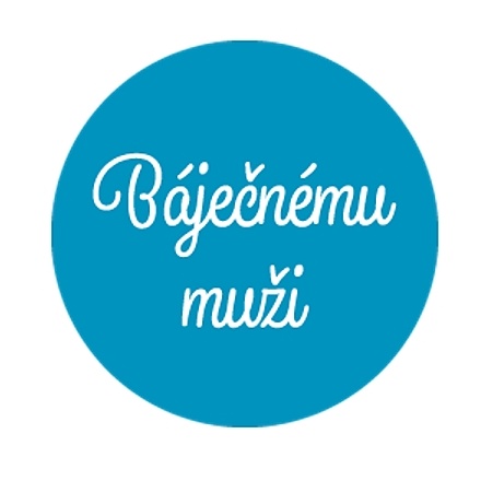 Dárková samolepka modrá Báječnému muži 10 cm