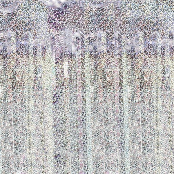 Levně Závěs na pozadí fóliová stříbrná holografický 90 x 250 cm