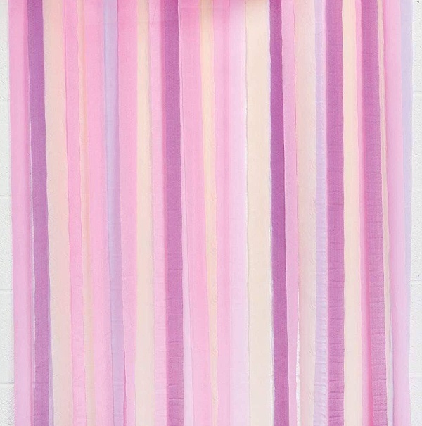 Dekorační pozadí ze stuh růžovo-fialové 10 m 7 ks