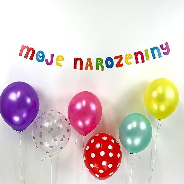 GIRLANDA Moje narozeniny pestrobarevná 80mm