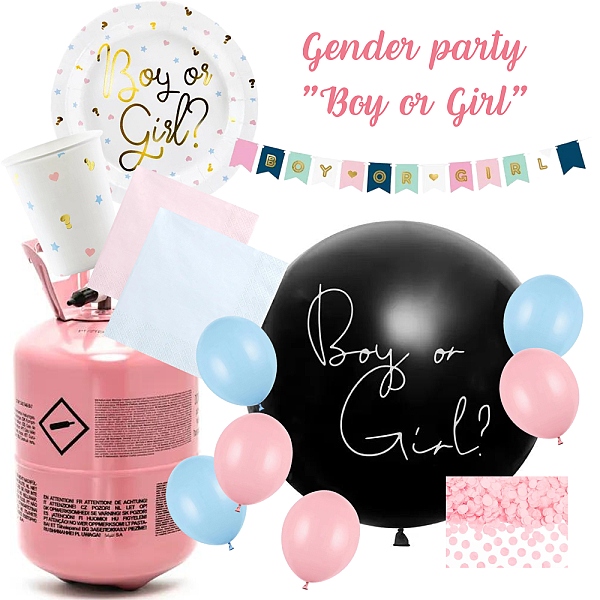 Gender party - Je to holčička - party set na odhalení pohlaví dítěte