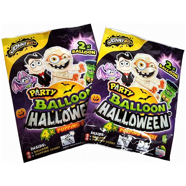 Halloween - Balónky s cukrovinkou 2x 40 cm + 4x 2g prášek