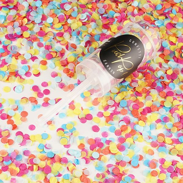 Vystřelovací konfety push pop mix barev 8 mm
