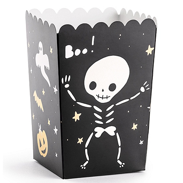 Halloween - Krabičky  na popcorn Boo 7x7x12,5cm 6ks