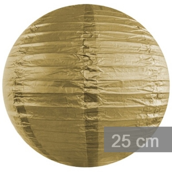 Lampion kulatý 25cm zlatý