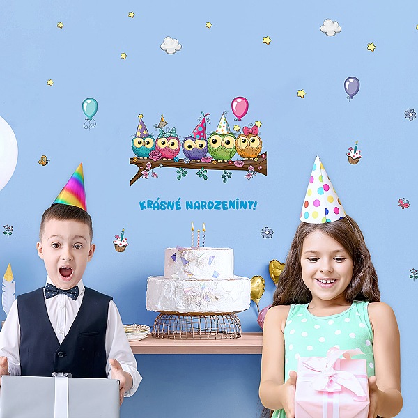 Nlepka na fotoze Soviky Krsn narozeniny modr 45x65 cm