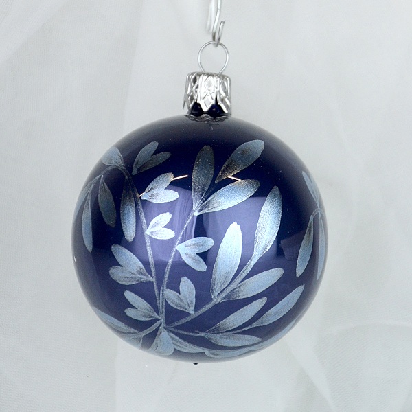 Levně Ozdoba vánoční Tmavě modrý porcelán - koule 6 cm