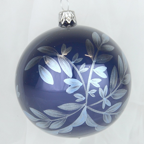 Levně Ozdoba vánoční Tmavě modrý porcelán - koule 8 cm