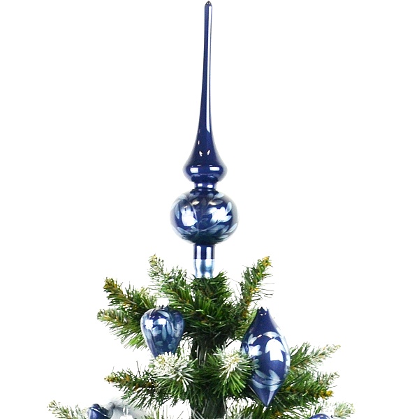 Ozdoba vánoční Tmavě modrý porcelán - špička