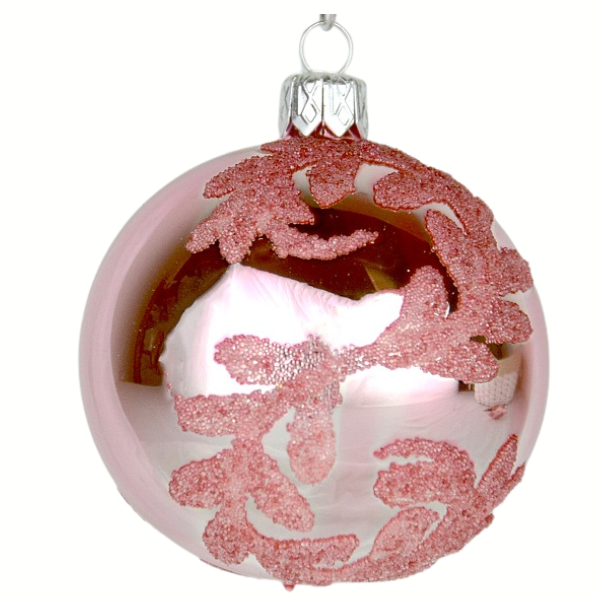 Ozdoba vánoční Růžový lesk - koule 6 cm