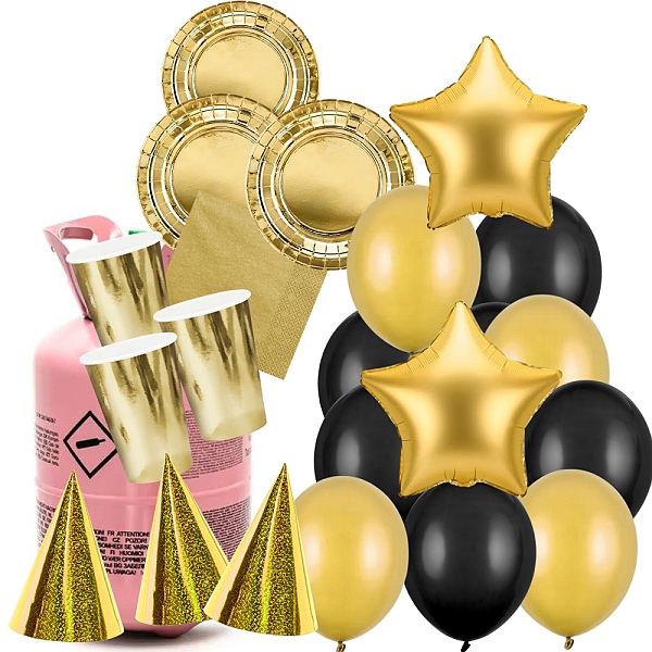 Party set s heliem - Gold party 6 osob