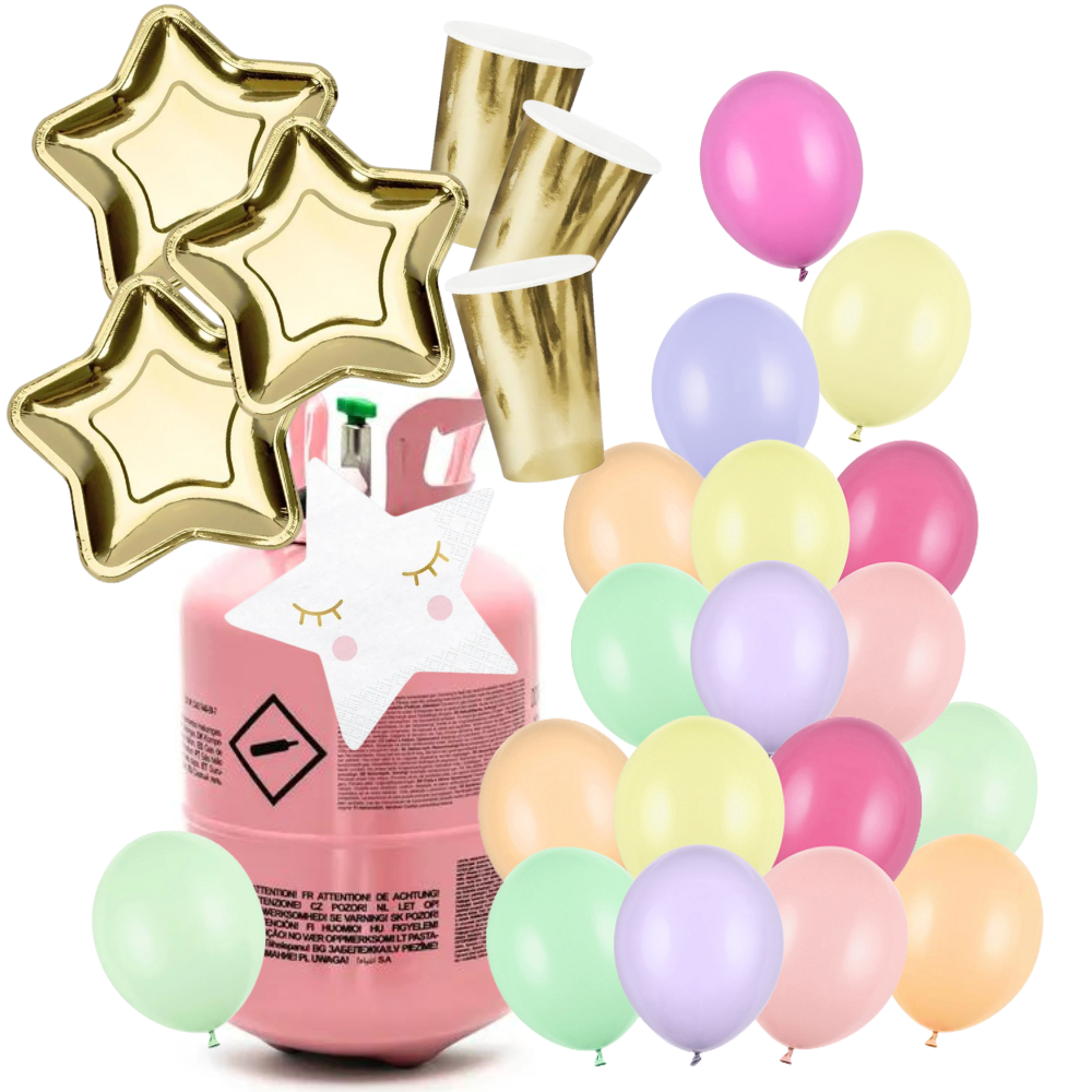 Party set s heliem - Hvězdná pastelová party