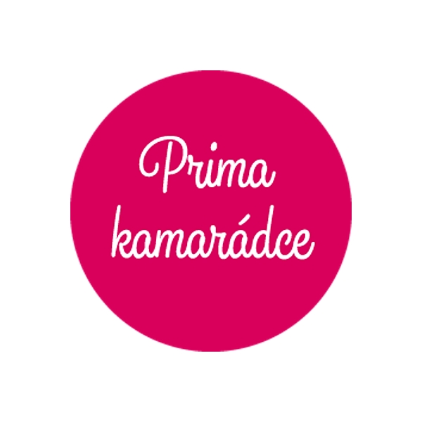 Dárková samolepka růžová Prima kamarádce 10 cm