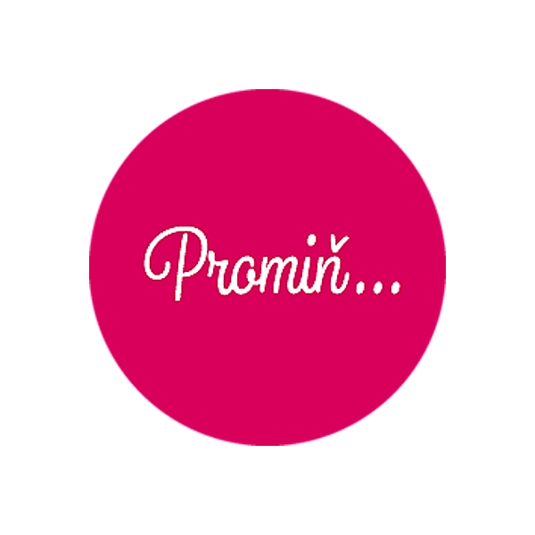 Dárková samolepka růžová Promiň 10 cm