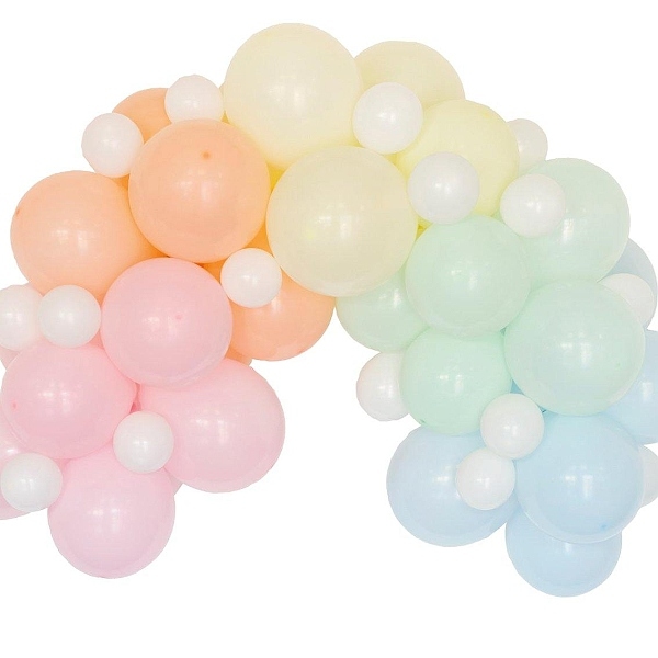 Set balónků na balónkový oblouk pastelově duhový 60 ks