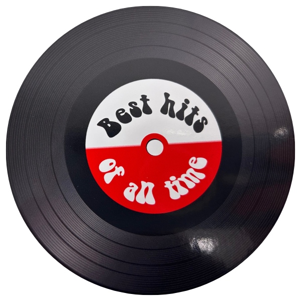 Samolepka "Best hits" gramofonová deska 10 cm