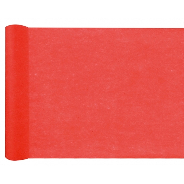 Šerpa / běhoun na stůl - netkaná textilie červená 10 m x 30 cm
