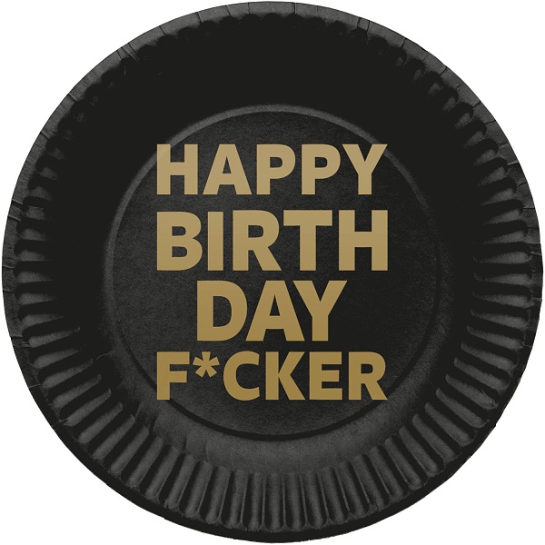 Happy Birthday Crazy - Talíře papírové  F-cker 23 cm 8ks