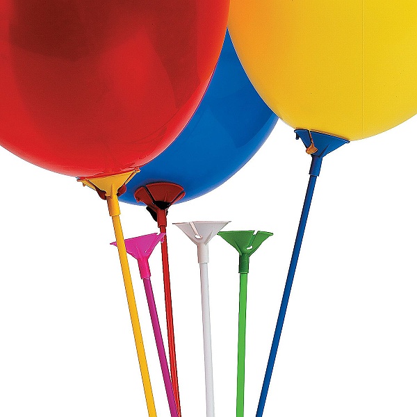 Levně TYČKA na balónek s kloboučkem ECO modrá 1ks