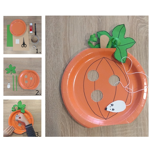 Dekorace z papírových talířků - myška