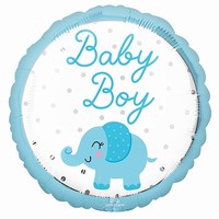 BALÓNEK fóliový Baby Boy Slon modrý 43cm