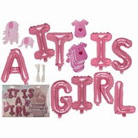 BALÓNKOVÝ nápis It is a Girl s papírovými dekoracemi 35cm