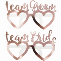 BRÝLE Team Bride/Team Groom růžové zlato 8ks