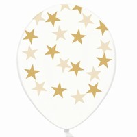 Balónek transparentní zlatá hvězda