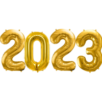 Balónkový letopočet 2023 zlatý