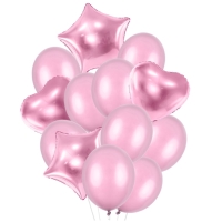 Balonkov set rov - 2 srdce - 2 hvzdy  - 9 balonk rovch 30 cm