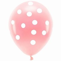 Balónky latexové tečky, světle růžové 33 cm 6 ks
