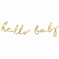 Banner zlatý Hello Baby 18 x 70 cm