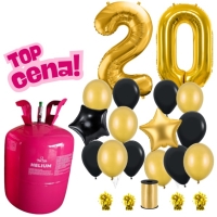Helium 50 set + balonky -  k 20 . narozenin�m (kompletn� set)