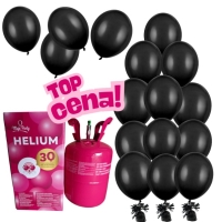 Helium - 18  bal�nk� �ern�ch 27 cm - 3 t��tka