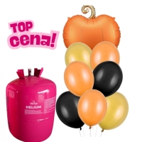 Helium na 30 balónků s balonkovým buketem - Dýně s mix balonky