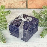 KRABIČKA vánoční dárková tmavě modrá 11x11x7cm 8ks