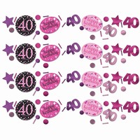Konfety Sparkling růžové "40" 1ks