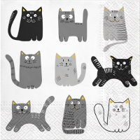 Meow party - Ubrousky kočička 33 x 33 cm 20 ks