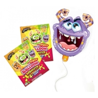 Monster party - Balónky s cukrovinkou  2x 40 cm + 4x 2g prášek