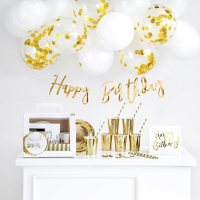 Narozeninový party set - Happy Birthday zlatá 60 ks