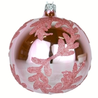 Ozdoba vánoční Růžový lesk - koule 8 cm