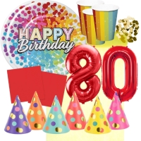 Party sada 80. narozeniny - barevn oslava pro 6 osob