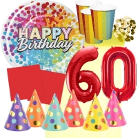 Party set 60 narozeniny  - barevn oslava pro 6 osob