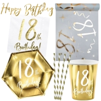 Party set - Narozeniny "18" zlatý pro 6 osob